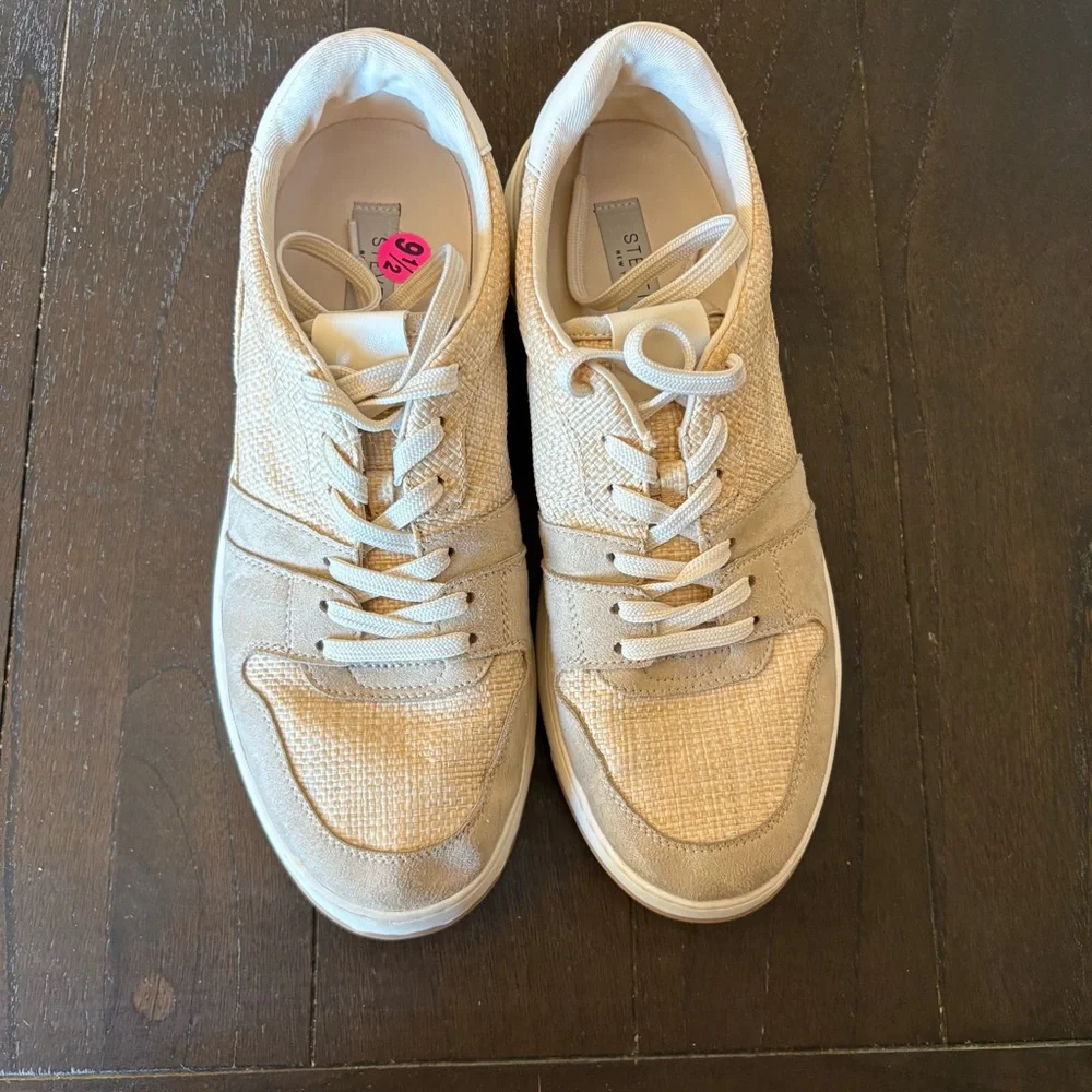Steven New York Finn‎ Court Chunky Platform Sneakers Shoes Raffia Size 9.5M